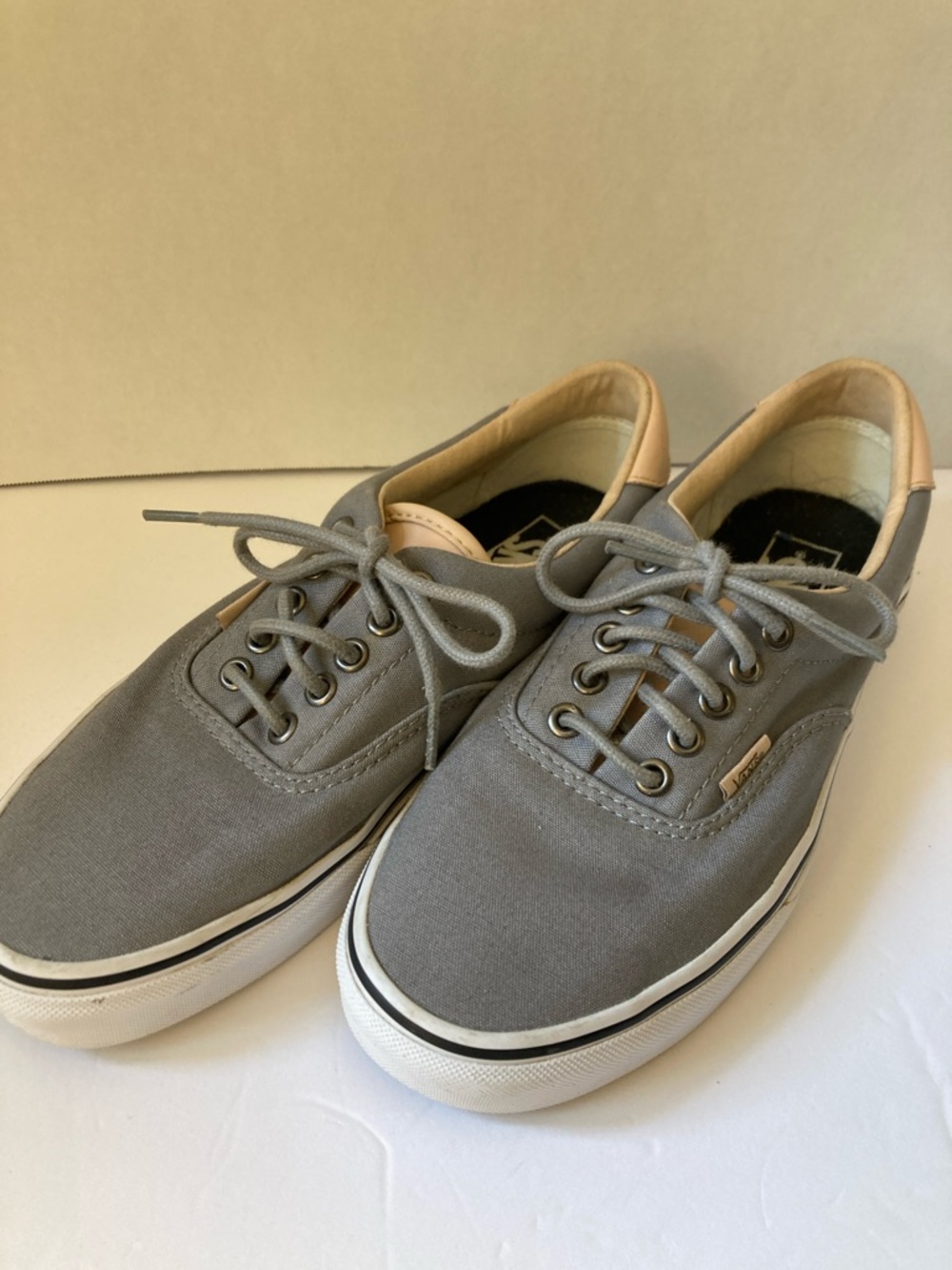 Vans ERA 59 Veggie tan collar leather and Gray Canvas Lace-Up Unisex 7M/8.5W